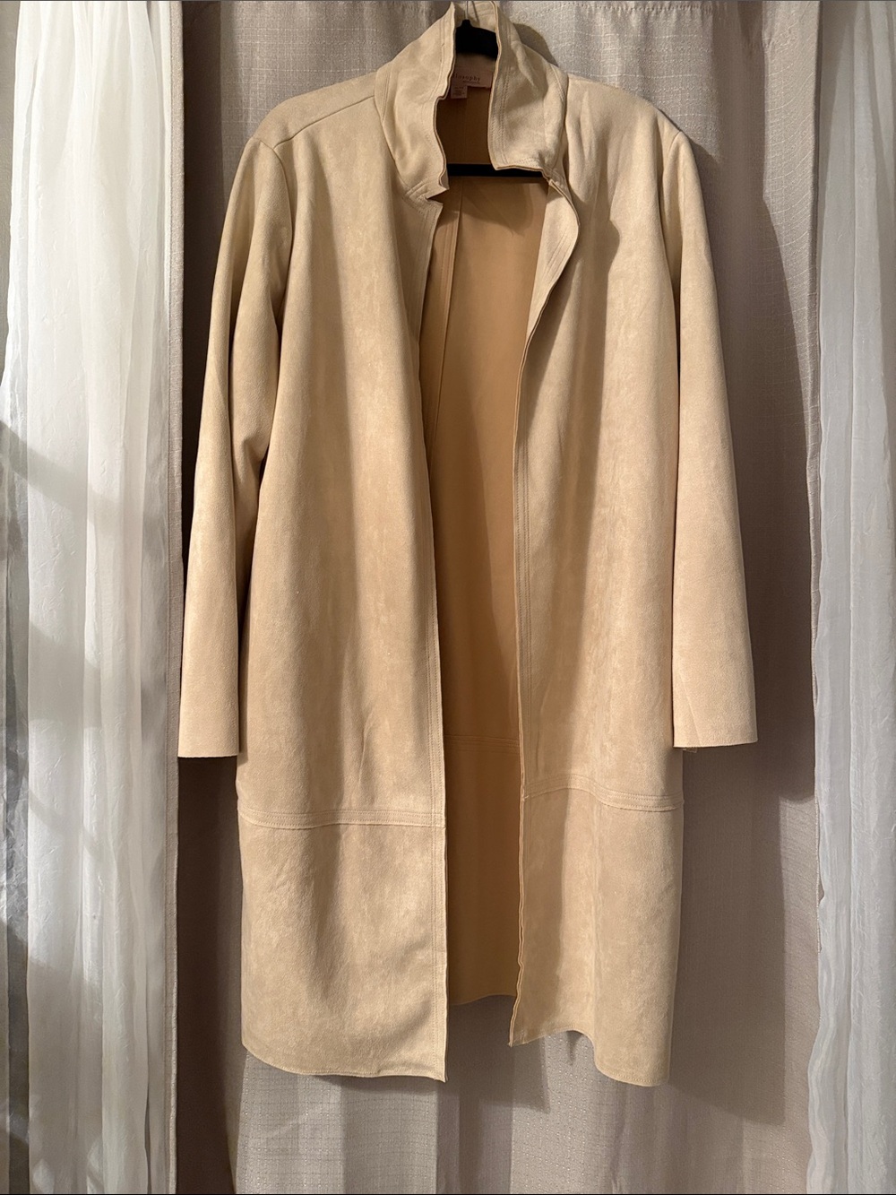 Philosophy Soft Cream Open-Front Trench Coat